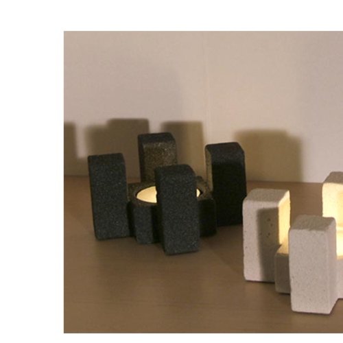 Square Block Tealight Holder - Black