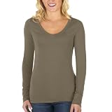 Juniors' Mossimo Supply Co. Long Sleeve V-Neck Tee - Cafe Latte