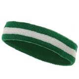 Terry Stripe Headband-Kelly White W15S28C