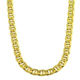 18 Karat Yellow Gold over Sterling Silver 5.2-mm Mariner Link Necklace (24 Inch)