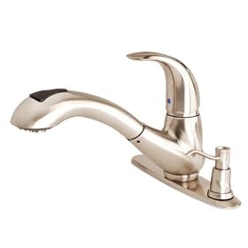 WaterRidge Brushed Nickel Kitchen Pullout Faucet & Soap Dispenser