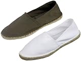 from Xact Clothing Mens Canvas Espadrilles/ Plimsoll Pumps White, Khaki, Black & Coal