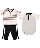 RENE ROFE Baby-Boys Newborn Flying Stripes 3 Piece Pant Set