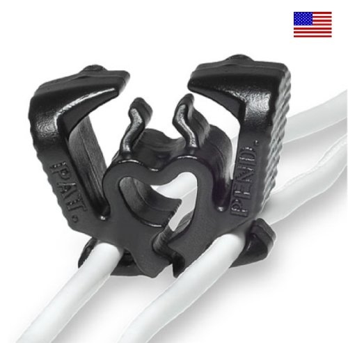 ACOUSTIGRIP wire \'micro-management\' for earphones, earbuds, iPod, iPhone, Zune, Sony. TWO BLACK attachment clips. \