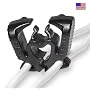 ACOUSTIGRIP wire 'micro-management' for earphones, earbuds, iPod, iPhone, Zune, Sony. TWO BLACK attachment clips. MADE IN THE USA