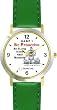 Habit 1 - Be Strong (English Text) - DELUXE TWO-TONE WATCH from THE 7 HABITS - WATCH COLLECTION BY WATCHBUDDY&reg; - Arabic Numbers - Green Leather Strap-Size-Women's Size-Small