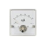 uxcell アンペアアナログ　電流パネルメータ　電流試験　電流計　精度等級　2.5　DC 50mA 　YS-80　ホワイト、ブラック