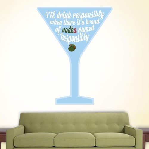 WQF001119_48 Vodka Responsibly 48 Inch Quote Vinyl Wall Decal