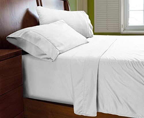 Best Luxury 4 Piece Bed Sheet Set Solid Premier High Quality - Deep Pocket - Extra Soft - Easy Fit - Wrinkle Resistant (Queen, White)