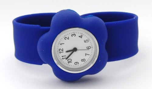 Girls/Kids Blue Flowers Silicone Slap/Snap On 