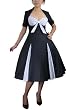 Pinup retro black and white Polka Dot Party Swing dress size 14/L