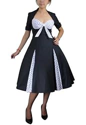 Plus Size Pinup black and white Polka Dot Party Swing dress 18W 2XL