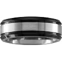 Men's Titanium Band with Black Accent Edges