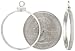 Sterling Silver Screw Top Coin Bezel, for the Quarter Dollar (25 Cent Coin) 24.2 mm Coin