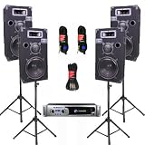 Crown XLS2500 Amp, 4 Three Way 10 Speakers, Stands and Cables DJ Set New CROWN1000CSET6