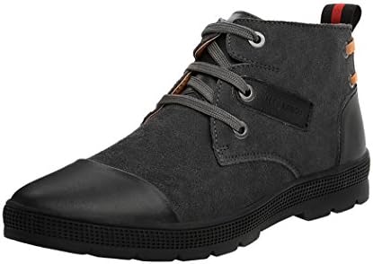 HTARCO Men's Real Cowhide Fashion Casual Shoes(9.5D(M)US,gray)