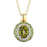 Roberta Z Olive Quartz, Peridot and Diamond Pendant