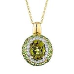 #6: Roberta Z Olive Quartz, Peridot and Diamond Pendant
