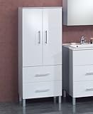 Pharao24 Bad Hochschrank Türen weiss Samuele