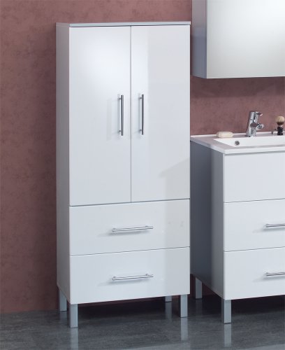 Pharao24 Bad Hochschrank Türen weiss Samuele