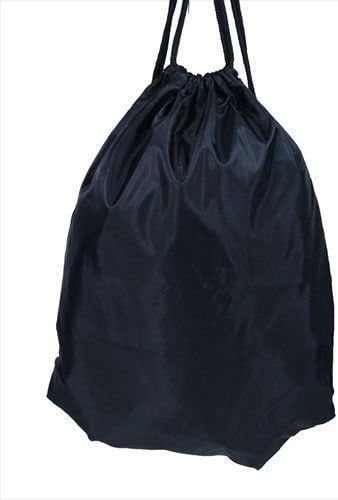 Drawstring Cinch Sack Colorblock Backpack School Tote Gym Beach Travel Bag BLACK