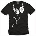 Coole Dj T-Shirts mit KOPFH�RER schwarz Gr��e S-XXXL