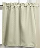 Lorraine Home Fashions Facets Room Darkening Blackout Tier Curtain Pair, 55 by 24-Inch, Green