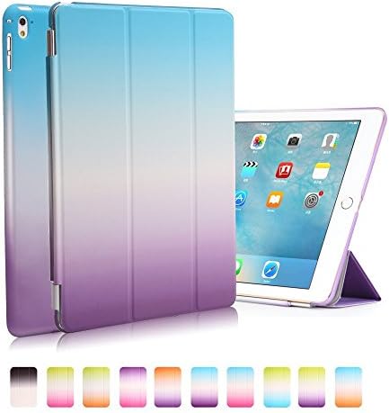 iPad Pro 9.7 Case - Segro Ultra Slim Detachable Stand Smart Case with Translucent Frosted Back Cover Supports Auto Wake / Sleep For iPad Pro 9.7 Inch 2016 Release Tablet, Purple/Blue