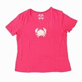 Nicole Miller New York Crab V-Neck Tee Pink XLarge