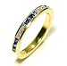 Diamond and Sapphire Channel Set Half Circle Anniverary Band or Stacking Ring, 18k Yellow Gold, Ring Size 6.25 (T.w 0.85)