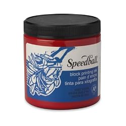 8 oz Red Screen Printing Ink Speedball Water Soluble Ink