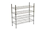 CHROME WINE RACK 910MM HIGH X 915MM WIDE X 355MM DEEP,  WITH 4 WINE SHELVES.