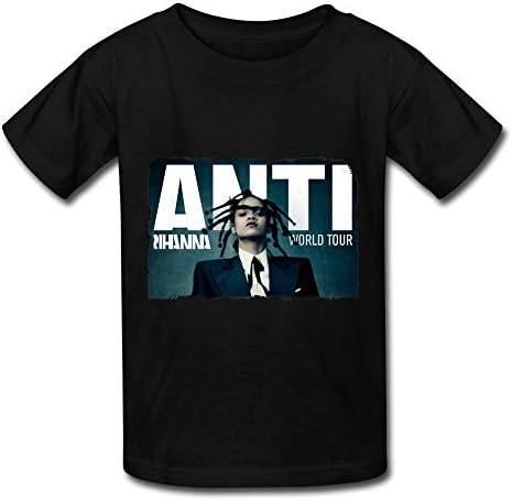 Black Kids T Shirt For Big Boys'Girls' Rihanna Anti World Tour 2016