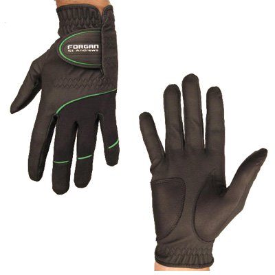 2 - FORGAN of St Andrews Mens BLACK All-Weather Golf Gloves