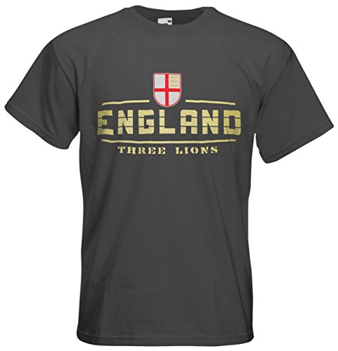 England EM 2016 Fanshirt T-Shirt Trikot (Graphit, L)