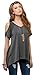 Urban CoCo Women's Vogue Shoulder Off Wide Hem Design Top Shirt - X-Large - Dimgray