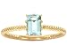 14K Yellow or White Gold Octagon Gemstone Solitaire Stackable Ring-Aquamarine-full, half sizes from 5-8.5