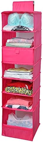 Topeva Oxford Cloth 7 Shelves Hanging Storage Accessory Organizer (Pink)