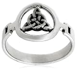 Sterling Silver Celtic Triangle in Circle Ring