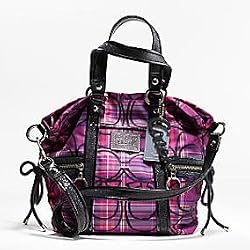 Coach Limited Edition Plaid Tartan Spotlight Bag Purse Tote 14371 Pink Multi