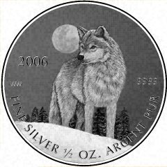 Silver Wolf Canada 2006 Coin.