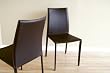 2 Dark Brown Leather Dining Chairs By Wholesale Interiors