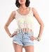 Nollie Womens Crop Fringe Tank - Ivory X Sml Size