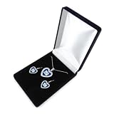 NFL New York Giants Reversible Crystal Heart Pendant and Earrings in Satin Box