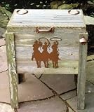 CG Products TEXAS Bronze Cowboys Cooler Hand-Made Weathered Wood Outdoor Ice Chest - Bronze Tres Hombres Decoration