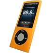 iGadgitz ORANGE Silicone Skin Case Cover for New Apple iPod Nano 5th Generation 5G (with Video Camera) 8GB & 16GB + Screen Protector & Lanyard