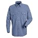 Bulwark Flame Resistant 7 oz CoolTouch 2 Regular Dress Uniform Shirt with Straight Back Yoke, Topstitched Cuff, Light Blue, Large