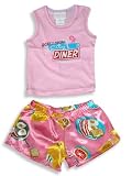 Pijayz by Sara's Prints - Girls 2-Piece Shorty Pajama Set, Pink