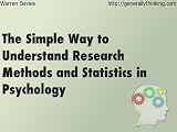 The simple way to understand research methods and statistics in psychology