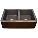 Houzer HW-COP12 Hammerworks 32-by-21-Inch Double Bowl Farmhouse Kitchen Sink, Antique Copper